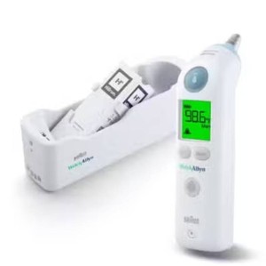 MSRP $650 Braun Welch Allyn ThermoScan PRO 6000 Professional Digital Infrared Ear Thermometer  Fast Accurate Tympanic Temperature Readings, Charging Cradle, Probe Cover Dispenser &amp Probe Covers Included, Hospital Grade, Tested &amp Working Great