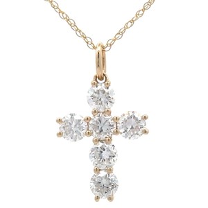 1 Carat Diamond Cross Pendant Necklace in 14k Yellow Gold $1,995 Retail VIDEO