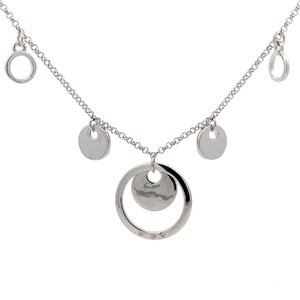 Natural Diamond Concentric Halo Disc Charm Necklace VIDEO