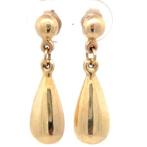 Brightly Polished Briolette Dangle Drop Earrings in 14k Yellow Gold VIDEO