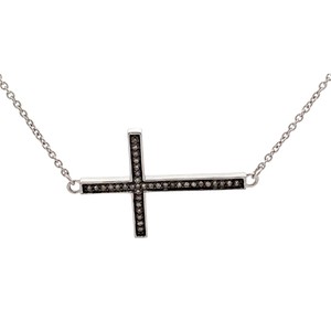 0.10 Carat Natural Fancy Brown Diamond Sideways Cross Necklace VIDEO