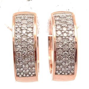 0.20 Carat Natural Diamond Triple Row Wide Hoop Earrings VIDEO