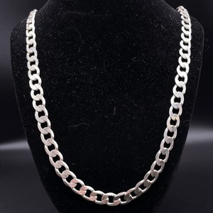 8.30mm Beveled Curb Link Chain Necklace, Long Length 24 VIDEO