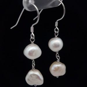 Double Freshwater Pearl Dangle Shepherds Hook Earrings VIDEO