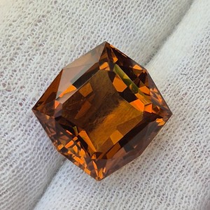 14.92 Carat Natural Madeira Citrine Fancy Step Cut Gemstone Retail $1,492 VIDEO