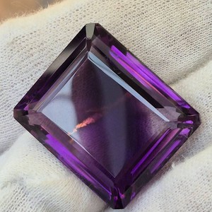 Massive 74.57 Carat Natural Amethyst Fancy Step Cut Gemstone Retail $3,729 VIDEO