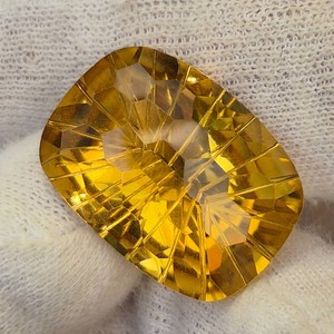 23.58 Carat Natural Citrine Fancy Honeycomb Cut Gemstone Retail $1,769 VIDEO