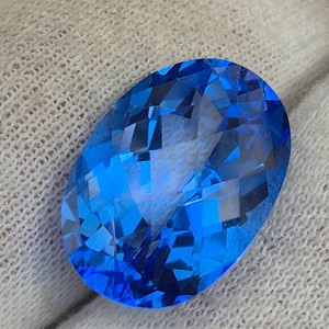 15.38 Carat Exclusive Johnny Wang Glacier Blue Topaz Oval Cut Loose Gemstone Retail $1,538 VIDEO