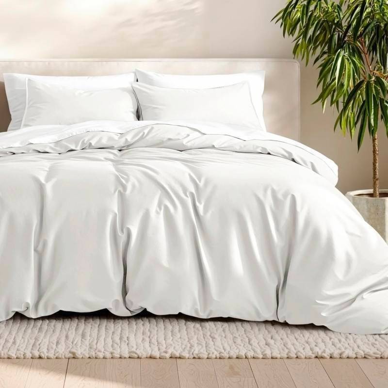 Bare Home KingCal King Cream Duvet Cover Set - Retail $71.99 - Brand New Q