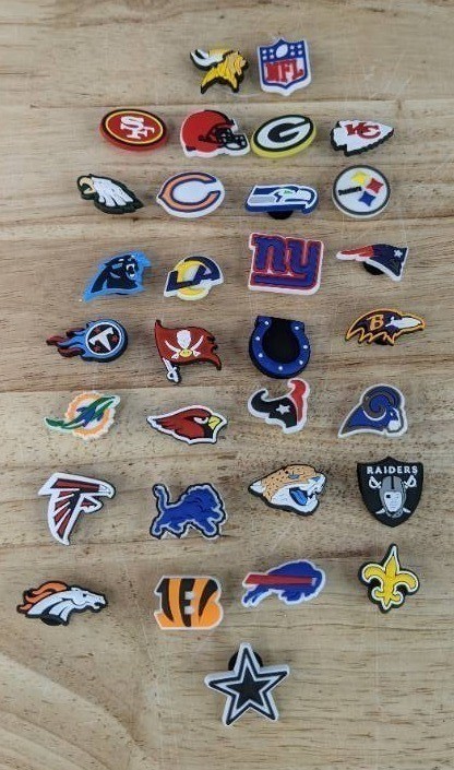 NFL Football Croc Charms, 31 Total - Brand New Q