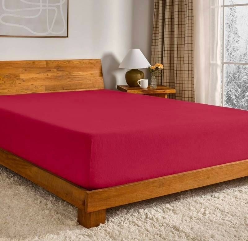 Bare Home Queen Red Flannel Fitted Sheet - $60.99 Retail - Brand New Q