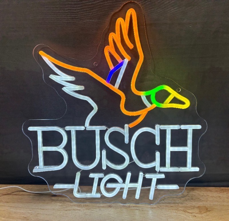 Busch Light Mallard Duck LED Neon Beer Sign - Brand New Q