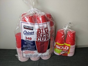 Kirkland Signature Chinet & Solo Cups, Red - New