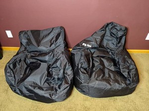 Big Joe Black Bean Bag Chairs, 2 Total