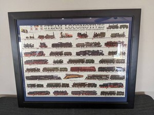 Steam Locomotives Framed Puzzle 31.25 x 25.25