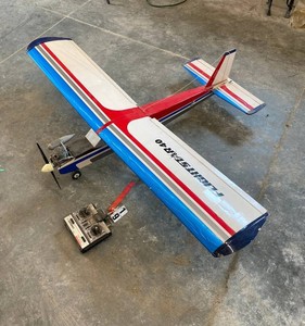 Vintage Remote Control Airplane With Airtronics Vanguard FM Transmitter 50 x 65