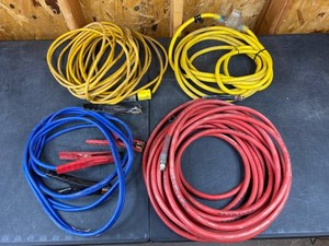 Heavy Duty Extension Cords, 2 Total, Air Hose & Jumper Cables