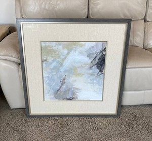 Framed and Matted Abstract Wall Art 32.5 Square