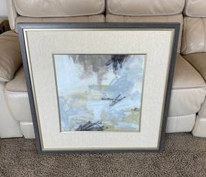 Framed and Matted Abstract Wall Art 32.5 Square