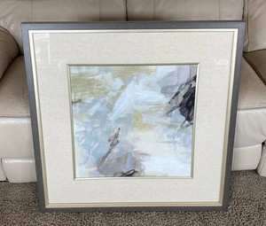 Abstract Framed and Matted Wall Art 32.5 Square