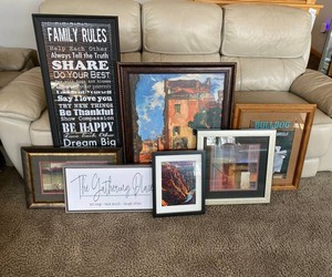 Assorted Family and Nature Themed Framed Wall Art, 7 Total