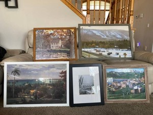 Framed Coastal and Landscape Art, 5 Total