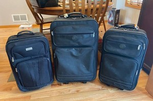 Lewis & Hyde & Protege Black Rolling Luggage, 3 Pieces