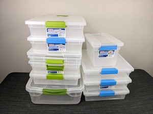 Assorted Sterilite Storage Containers with Lids, 9 Total