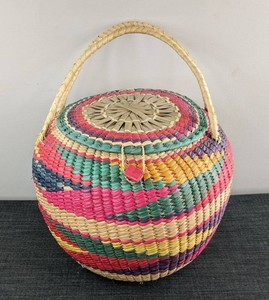 Colorful Snake Charmers Basket With Handles, 17.5