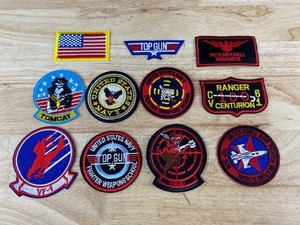 Top Gun & U.S. Navy Iron-On Patches, 11 Total - Brand New Q