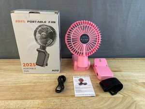 A20 Portable Camping Circulating Fan With Clip, Pink - Brand New Q