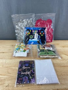 Party Decorations, Mixed Variety of Balloons, Invitations and more - Brand New Q