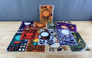 Halloween Sticker Sheet Packs - Make Your Own Design, 12 Designs with 4 Each, 2 Total Package - Brand New Q