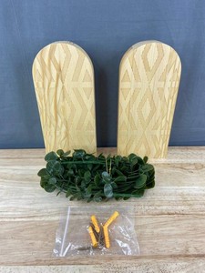 Wooden Wall Planters With Artificial Flowers - Brand New Q