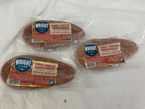 Wright Brand Three Cheese Smokehouse Smoked Sausage 12oz (Lot of 3)