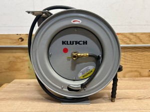 $150 Klutch Auto-Rewind Air Hose Reel with 12in. x 50ft. Rubber Hose, 300 PSI
