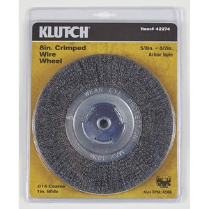 Klutch Crimped Coarse Wire Wheel, 8in. x 58in.-11, 4500 RPM