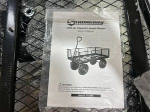 Strongway Steel Jumbo Garden Wagon, 1400-Lb. Capacity, 50in.L x 24.1in.W x 26.75in.H #111876 Msrp $179.99