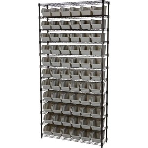 $350 Strongway 12-Tier Single-Side Wire Shelving Unit with 66 Bins, 39.5in.L x 16in.W x 80.5in.H