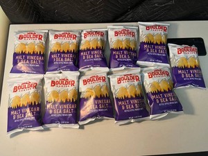 Boulder Canyon Malt Vinegar & Sea Salt Kettle Chips 1.5 Oz (Lot of 11)