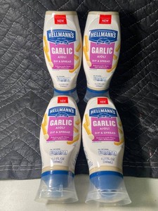 NEW Hellmanns Garlic Aioli Dip & Spread 11.5 FL OZ (340 mL) (Lot of 4)