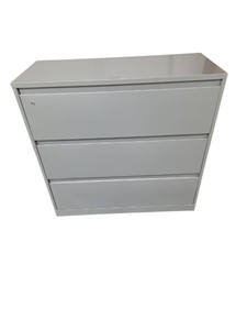 Grey Steelcase 3-Drawer Lateral File Cabinet Retail $899