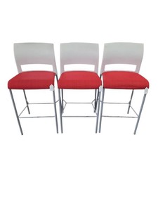 Set of Three Steelcase Move Stools RedWhite Retail $679 Each