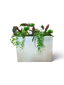 Set of Two Large White Rectangular Plastic Planter Box Retail $699