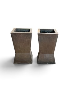 Set of Two Hourglass-Shaped Metal Planters Retail $699