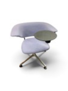 Purple Allermuir Scholes Tablet Chair featuring a chrome metal finish Retails New for $1,800