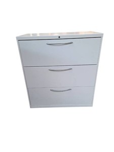 Steelcase three-drawer metal lateral file cabinet