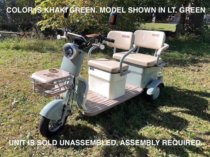 2026 SDLANCH Electric Tricycle Mini Golf Cart (MGC40) - Khaki Green (optional assembly service available)