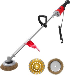 $154 Electric Multifunctional Concrete Grinder & Burnishing Machine 6 Speed Adjustable 110V Heavy Duty Grinder for Floor Polishing,Wall Grinding,Metal Derusting with 180mm Diamond Disc &200mm Wire Brush