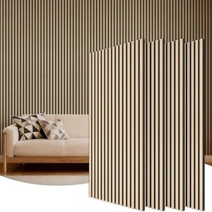 TONOR Wood Wall Panels for Interior Wall Decor-4 Pack 47.2 x 23.6  Wood Slat Acoustic Panels-31ft  for Noise Cancelling and Wall D cor Living Room, Home Decor, Office, Oak